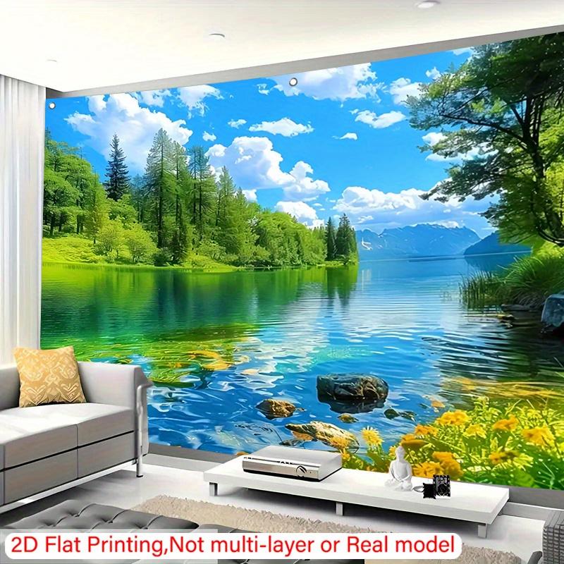 2D Plane, 1 Piece of Natural Scenery. Living Room and Bedroom Background Fabric, Photography Studio Background Fabric, Courtyard