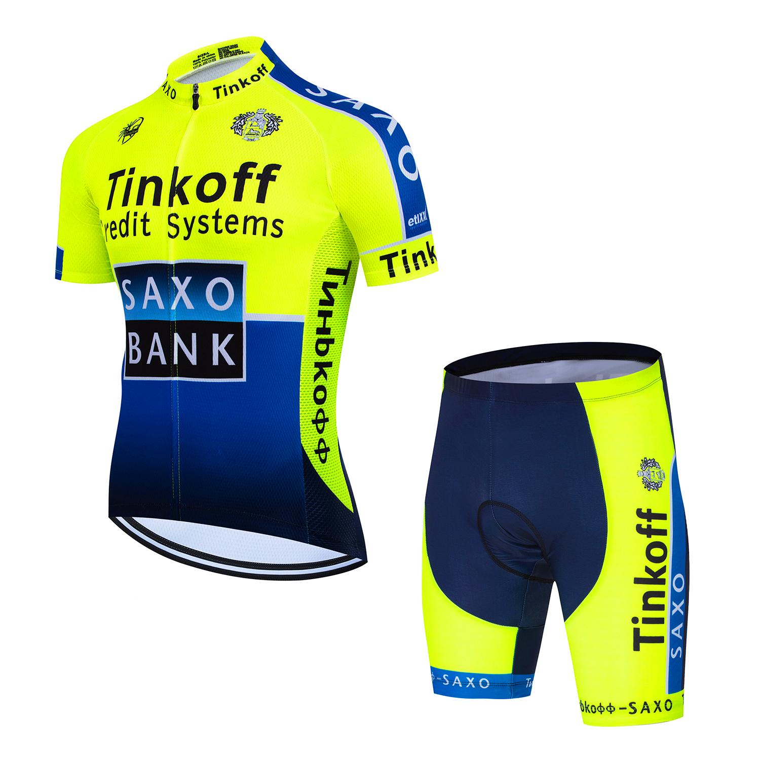 

2026 Saxo Bank Tinkoff TEAM Велосипедні костюми Тріатлон Велосипедний одяг Дихаючий Захист від УФ Гірський велосипедний одяг Костюми Ropa Ciclismo M