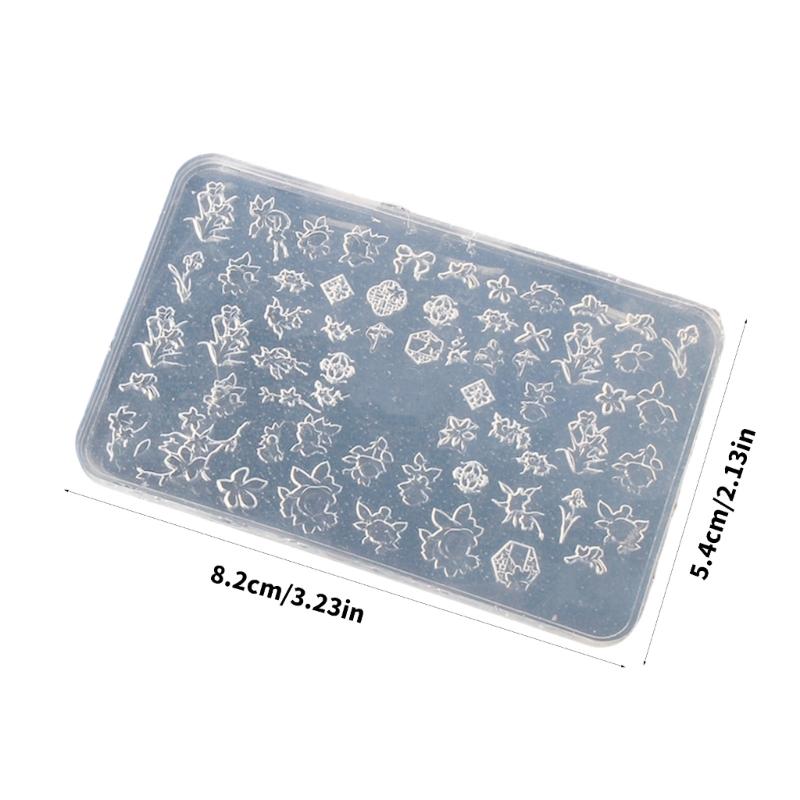 Nails Art Moulds Silicone Template Nails Designing Tool Flower Theme Silicone Handmade Molds for Manicure Creation