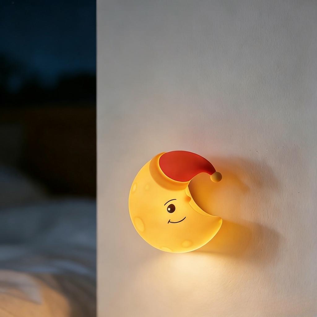 Magnetic Silicone Tap Night Light Cloud Moon Star USB Rechargeable Lamp 3 Brightness Warm Light Wall Mount Kids Bedroom Gift