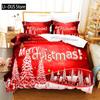 Red Christmas Bedding Set Duvet Cover Set 3d Bedding Digital Printing Queen Size Bedding Set Fashion Design