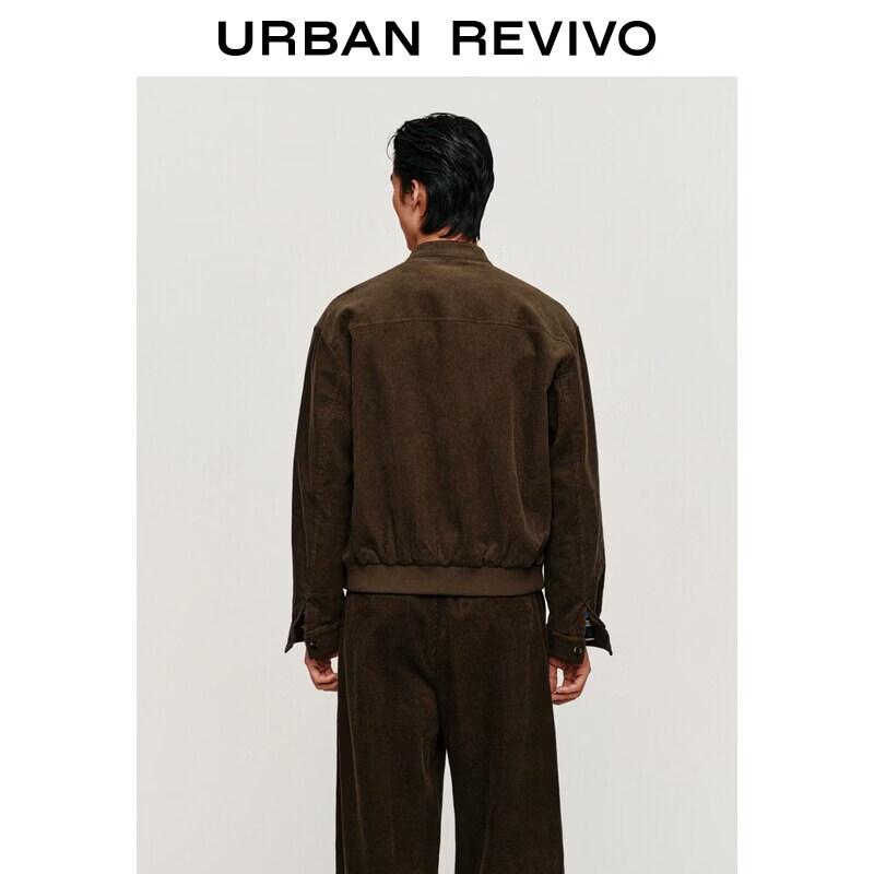 UR Men's Retro Brown Zipper Short Jacket