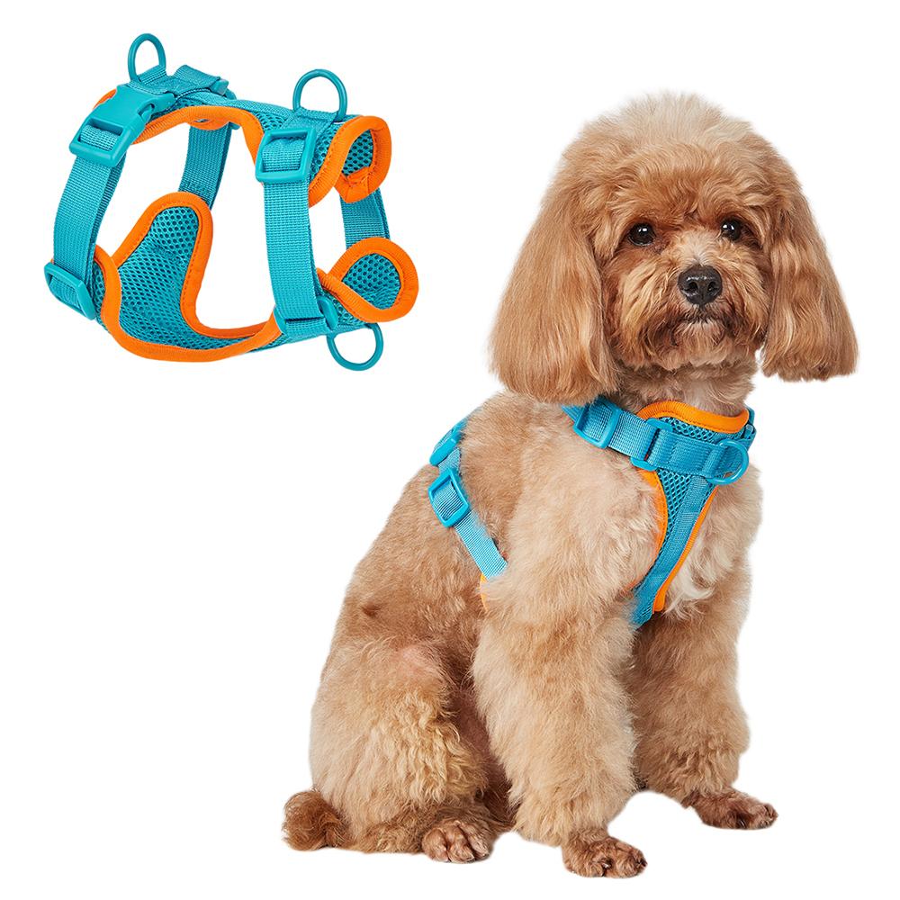 

Size M Summer Breathable Mesh Dog Cat Harness Adjustable Soft Pet Harness E