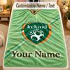 Flannel BlanketIreland Rugby Custom Name Text Personalized Soft Warm Throw Blanket Home Decor Gift