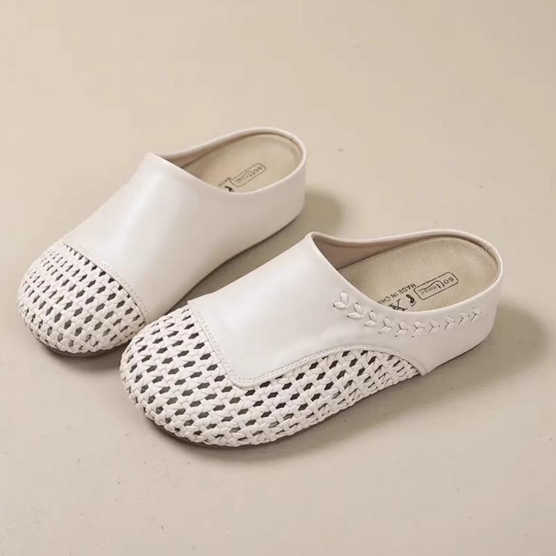 

New summer breathable soft-soled outer shoes fashionable casual woven hollow hole shoes women 35