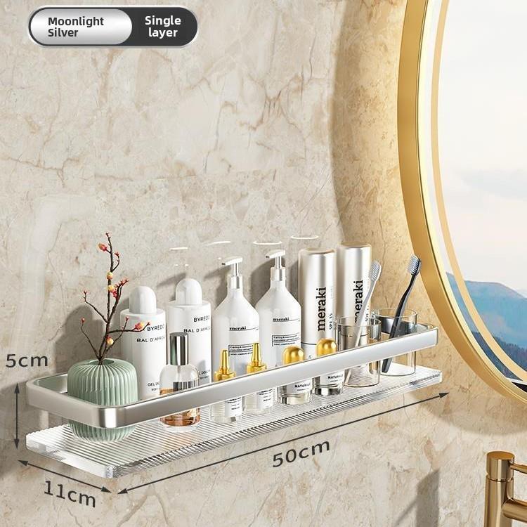 Acrylic Floating Wall Mounted Shelf Wall Mount Storage Rack For Kitchen Bathroom