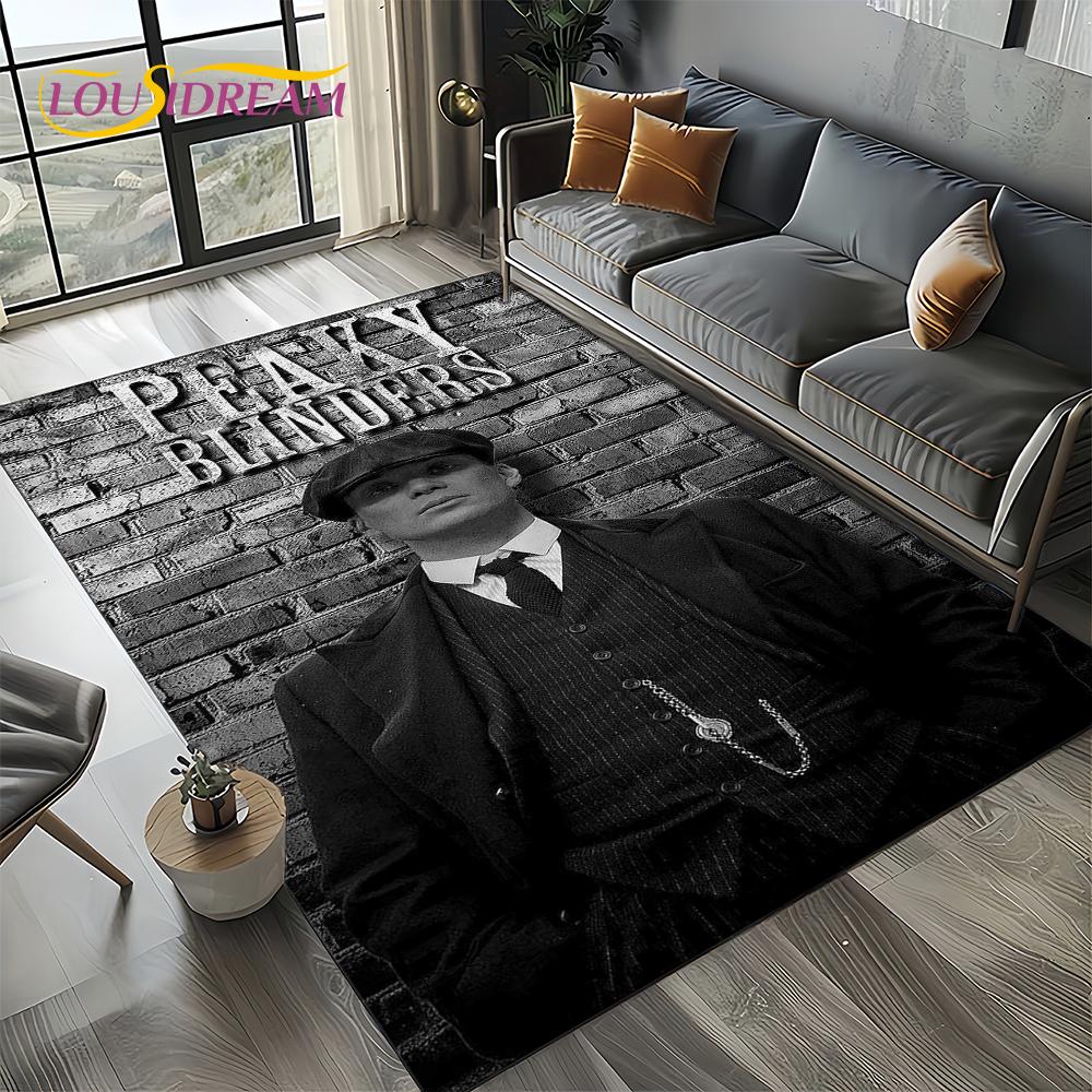 Nuovo Tappeto Tommy Shelby P-Peaky B-Blinders per Camera da Letto Soggiorno Casa Decorazione Divano, Decorazione Tappetino Gioco per Bambini Regalo