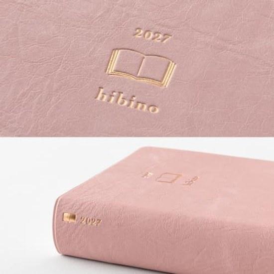 Midori Hibino Notebook 2027 A6 Daily Limited Edition Bookmark Pink (Starts January 2027)