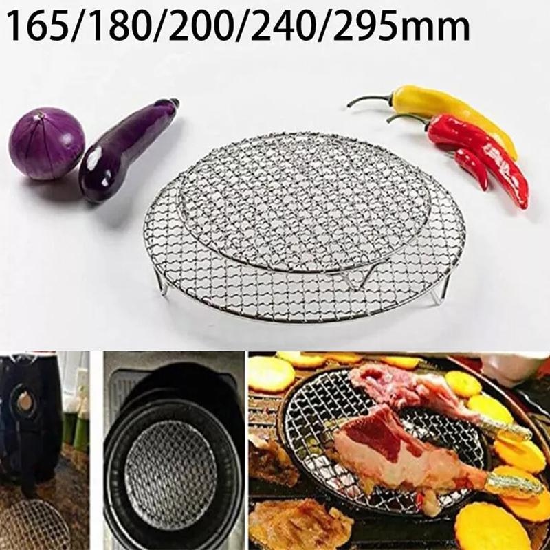Stainless Steel Round Bbq Net Grill Mesh Roast Nets Bacon Grill Tool Iron Nets Non-Stick Bbq Mat Grid Outdoor Barbecue Accessory
