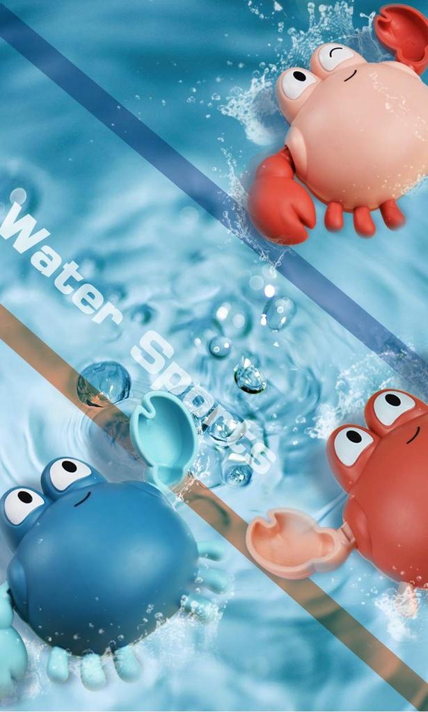 5-Piece Bath Toy Set, Pool Toy, Bath Toy, Kids' Toy, Popular Summer Toy, Swimming Turtle, Bath Toy, Bathtub Toy, Water Play, Popular (Crab + Turtle)
