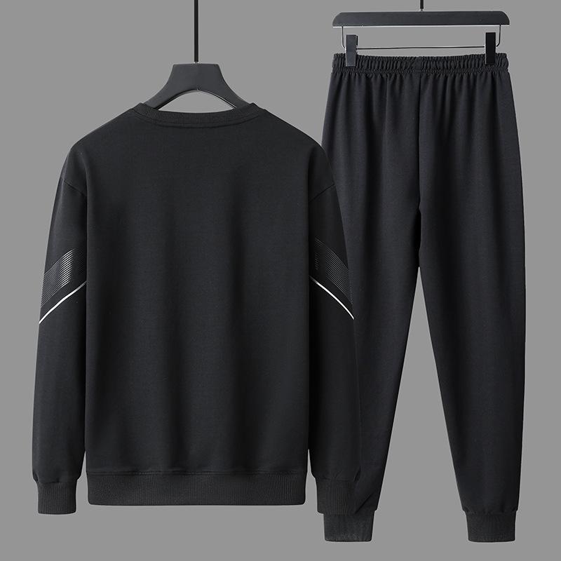 8XL Plus Size 2026 New Men's Casual Hoodie Suit Crewneck Hoodie Pants Men's Sportswear Two-piece Set