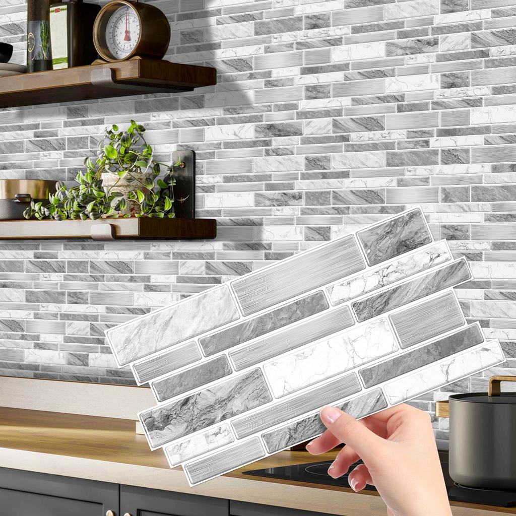 12/24/48pcs Peel And Stick Tile Sticker Self Adhesive Stick On Tile Backsplash For Kitchen Bathroom, Bedroom Decoration