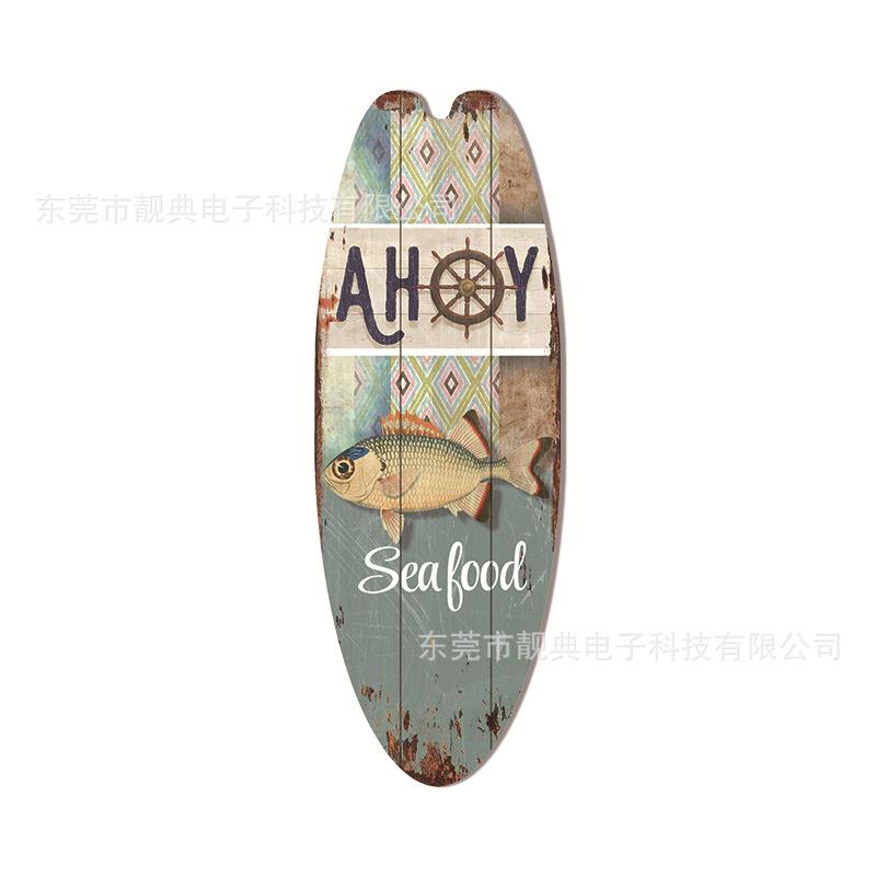 Summer Beach Ocean Themed Casual Decor Surfboard Wooden Bar Home Walls Vintage Decorated Wooden Boards