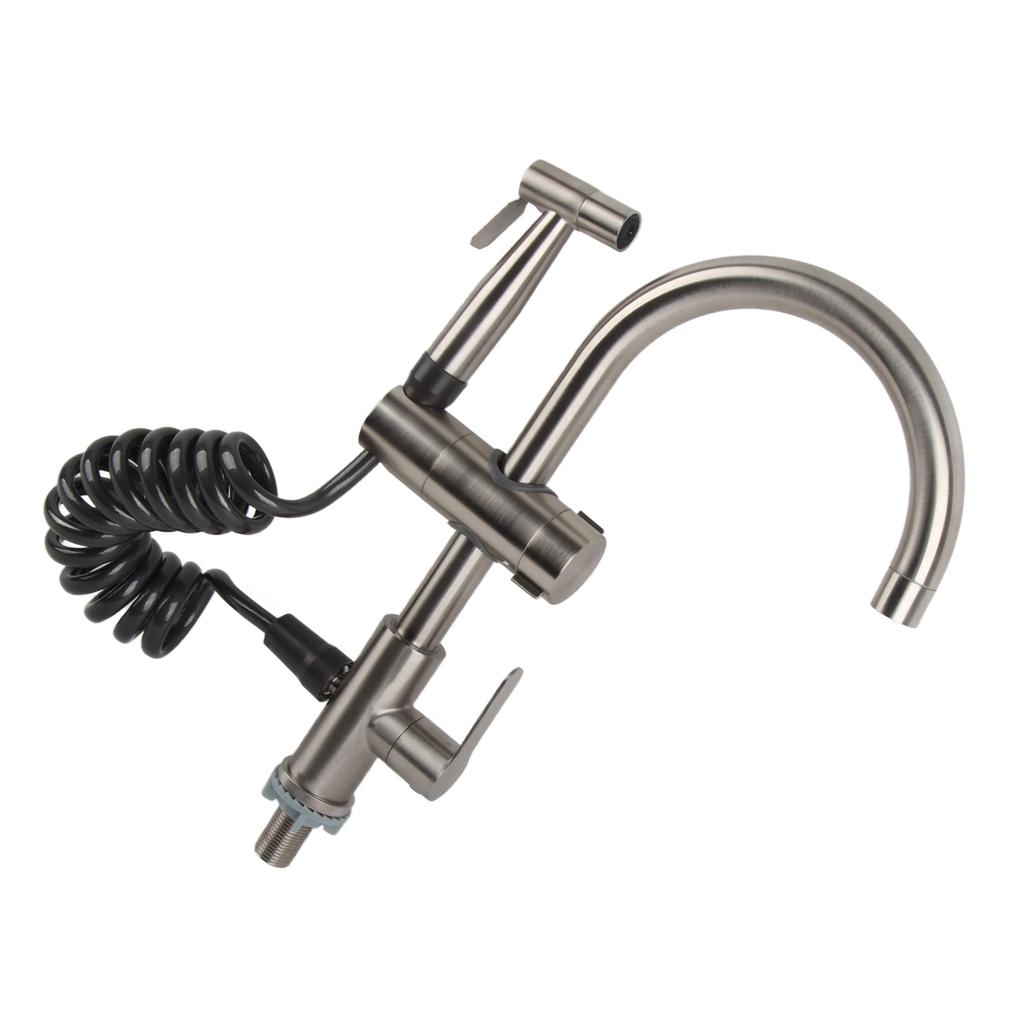 Stainless Steel Kitchen Sink Faucet Single Handle Kitchen Faucet with Side Sprayer