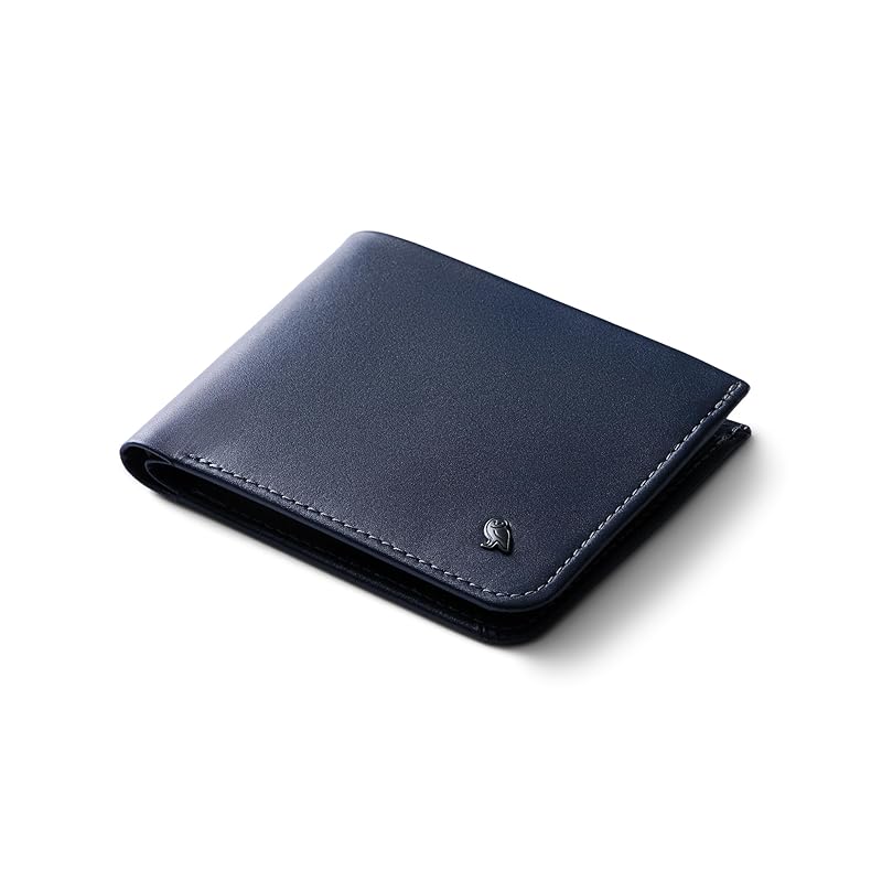

[Bellroy] Hide & Seek, slim leather wallet, RFID selectable (with up to 12 cards) - Navy