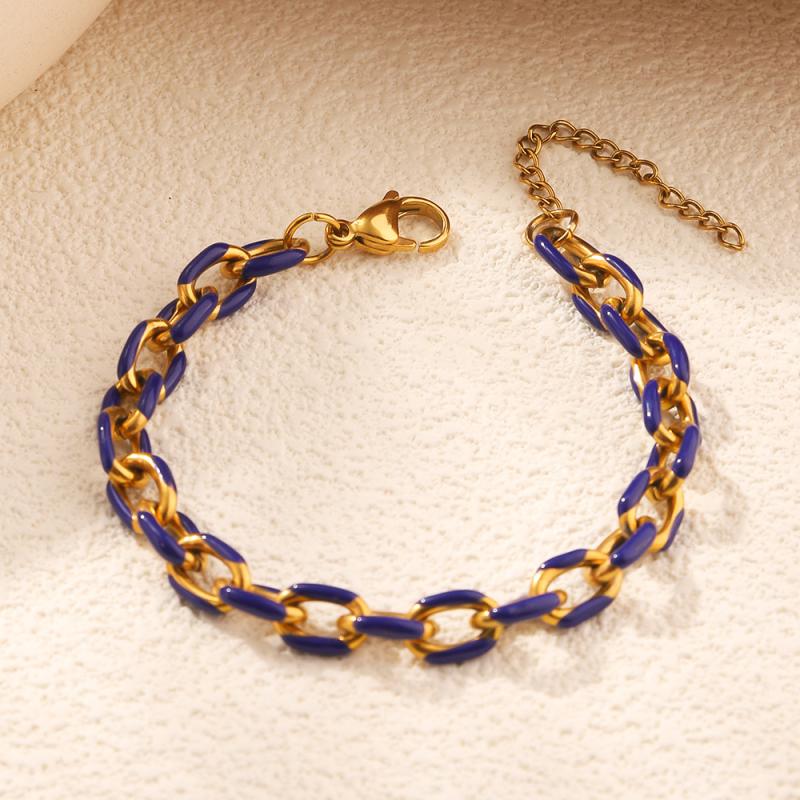 

Браслет Кубинская Звеньевая Цепь из Титановой Стали 18К Золото Нержавеющая Сталь Модный Не Тускнеющий Высококлассный Аксессуар для Ювелирных Изделий