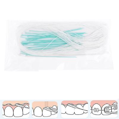 50 Stück Zahnseide-Einfädler Zahnseide-Halter Zwischen kieferorthopädischen Brackets Brücke Dental Mundreinigung Zahnstocher Werkzeug
