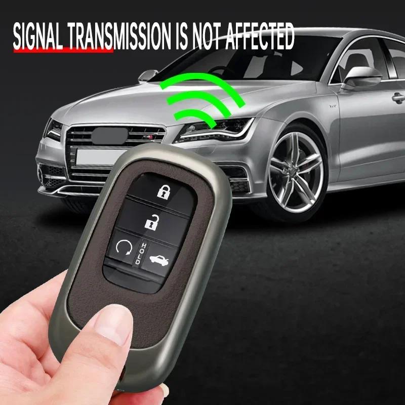 Interior Mouldings Leather Car Remote Key Case Fob Cover Protector Holder Shell For Honda Civic Accord HR-V CR-V CRV 2022 2023 K