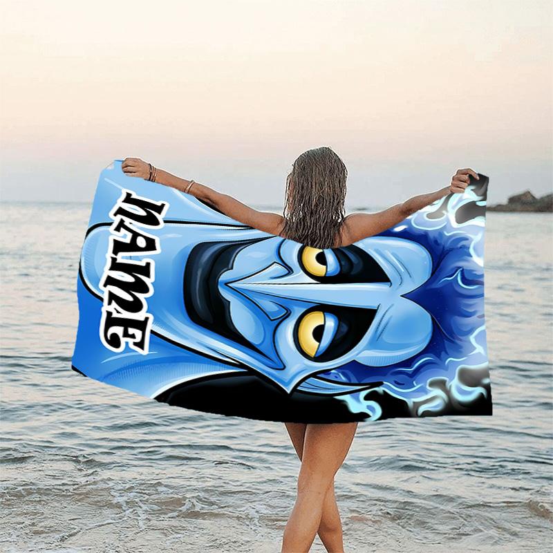 1pc Villain1 Beach Towel with Custom Name, Beach/Swimming/Bath/Picnic/Camping Towel, Suitable for Seaside Beaches
