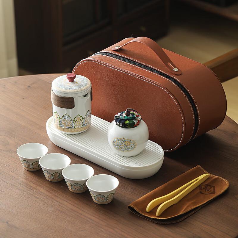Ancient Charm Travel Tea Set Oval Bag