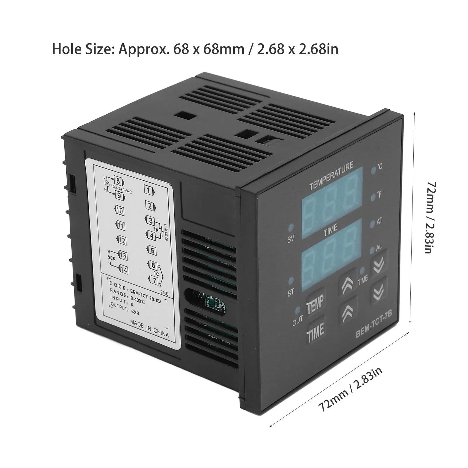 

100~240V Thermostat Integrated Digital Tool Display BERM Temperature Controller Heat Press Machine Tools чорний