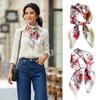 Square Shape Floral Print Scarf Silk Material Hijab Scarf Silk Square Scarf  Fashion Decorate