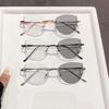 Vintage Randlose Ovale Fassung Photochromatische Myopiebrille Neue Mode Damen Herren Anti Blaulicht Sonnenbrille Optische Dioptrien Brille