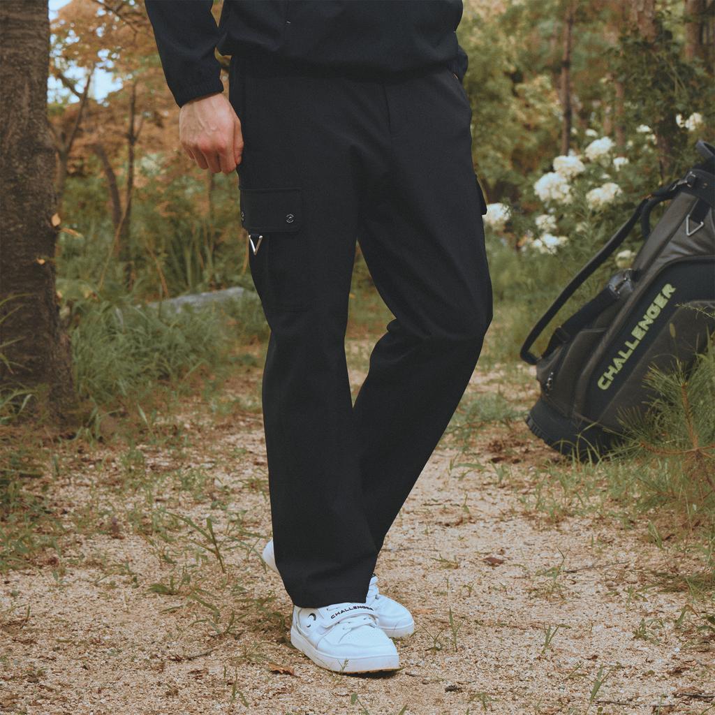 CHALLENGER Men'S Nylon Spandex Semi-Wide Fit Cargo Pants Black