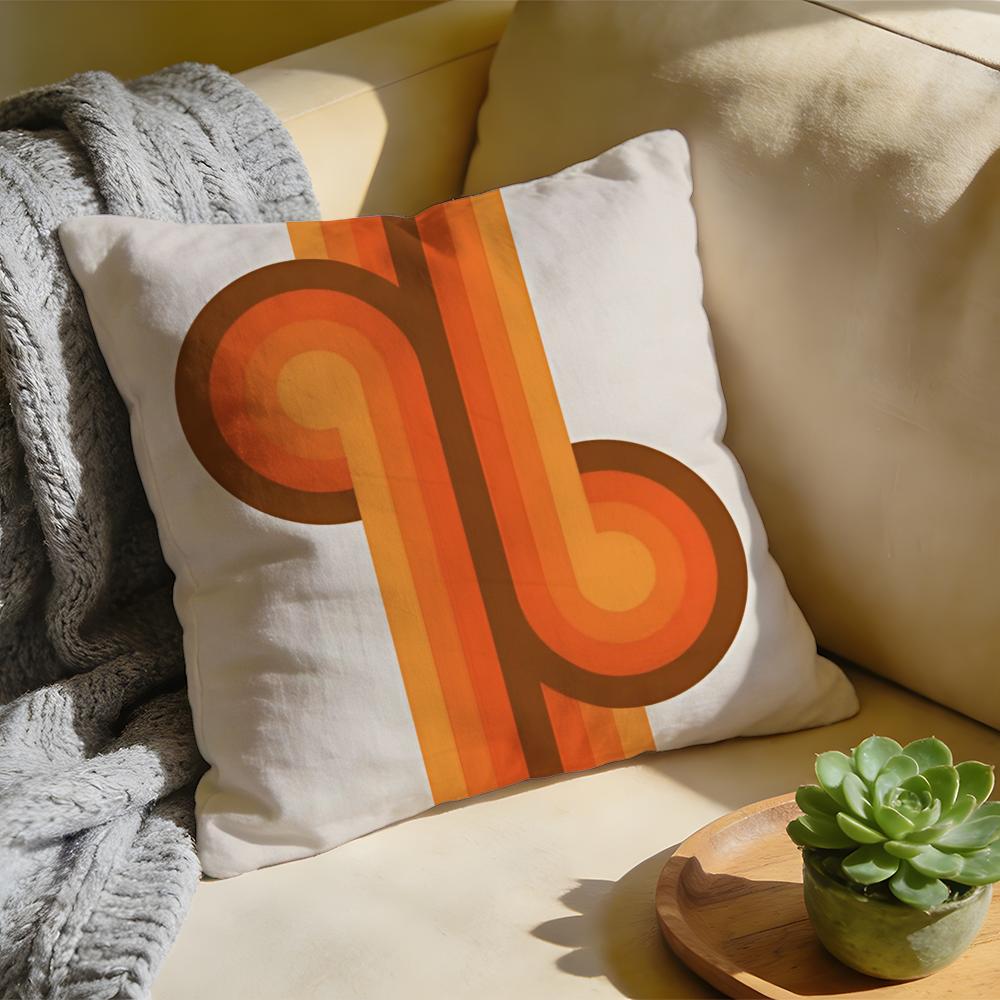 Cushion Cover  Washed Linen  Soft Breathable Decorative Case For Sofa Home Rainbow Series Geometric Print Pillow cover