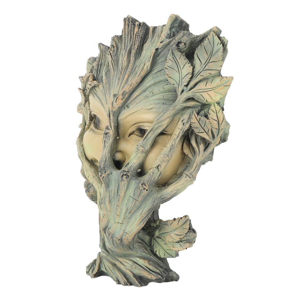 Tree Man Statue Resin Lifelike Decorative Ornament Tree Face Sculpture for Garden Balcony Home
