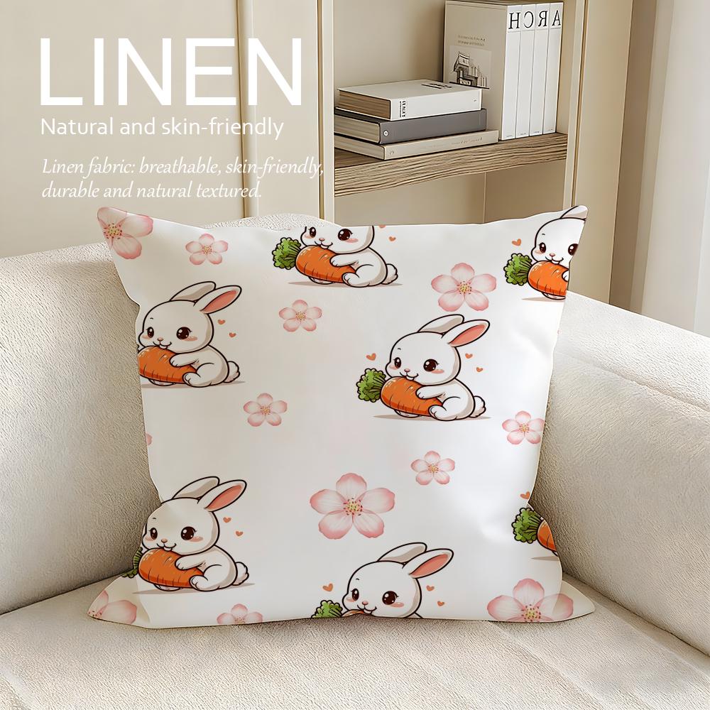 

Cute Sleeping Bunnies Pillow Cushion Cover Pillowcase Set Pcs x x Breathable Washable Sofa Cushion Cover 30X30cm