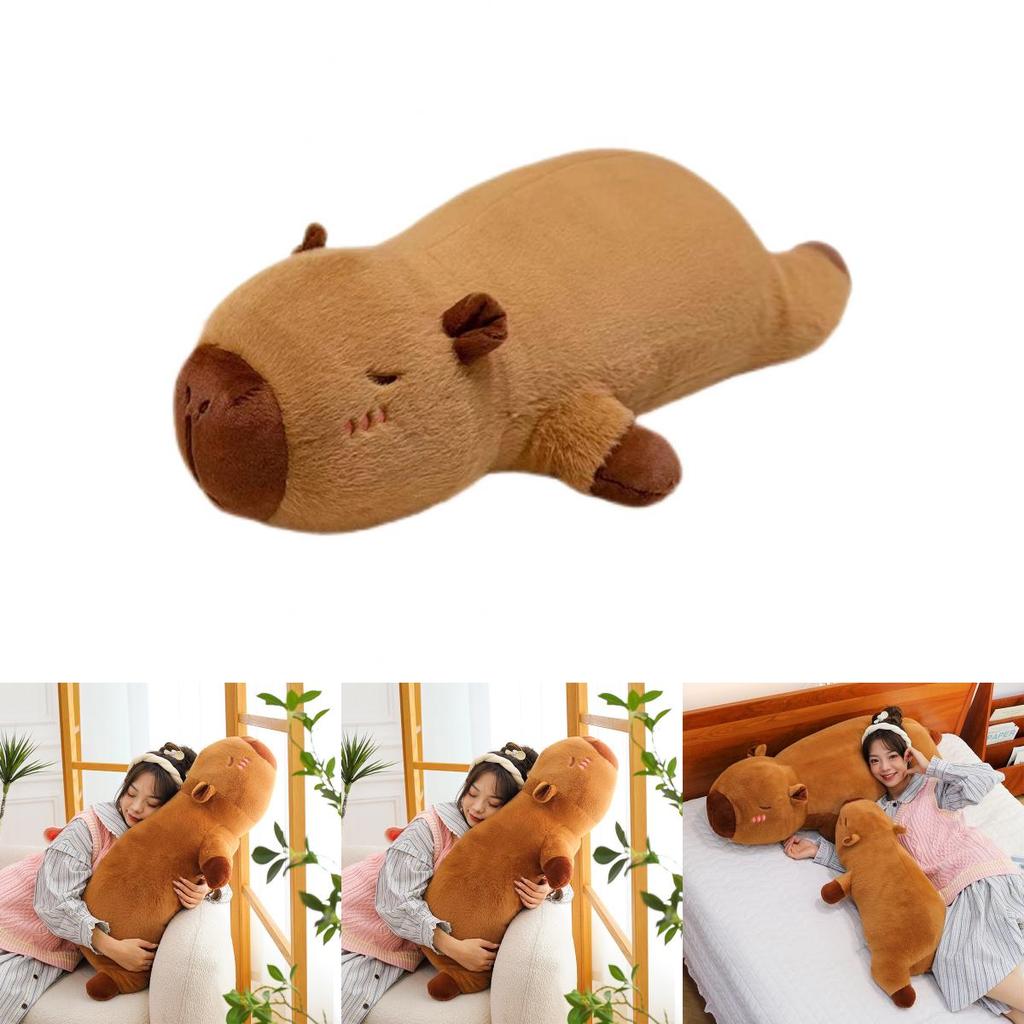 Soft Short Plush Capybara Cuddle Pillow Ideal For Sleepovers And Bedroom Decor 50cm And 90cm Sizes