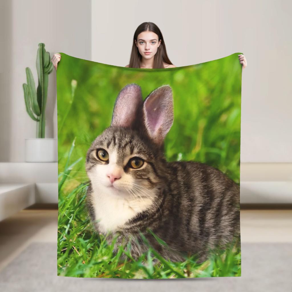 Cute Penguins Famous Meowl Cat Owl Meme Blanket  Warm Soft Plush Throw Blanket For Home Decor Travel Flannel Bedspread Bed Cover