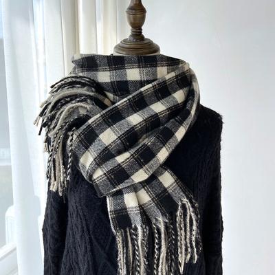 Karoschal Damen Herbst und Winter Neu Warmer Fransen Schal Warmer Winddichter Halsschal Lässig Outdoor