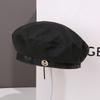 Letter embroidery beret children's fashion face small versatile autumn and winter warm painter hat newsboy hat