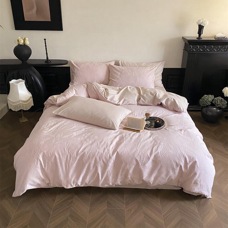 

COMOLIVING Jacquard Brushed 4-Piece Bedding Set