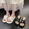 Fashion Fashion Platform Slippers Womens Outer Wear 2025 Summer New Height-Increasing Sandals Fairy Wind Beach Sandals Womens