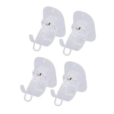 4 Stück Vorhangstangen-Clip-Halterungen Selbstklebend Ohne Bohren Vorhangstangenhalter für Stangendurchmesser Kleiner als 4,2 cm