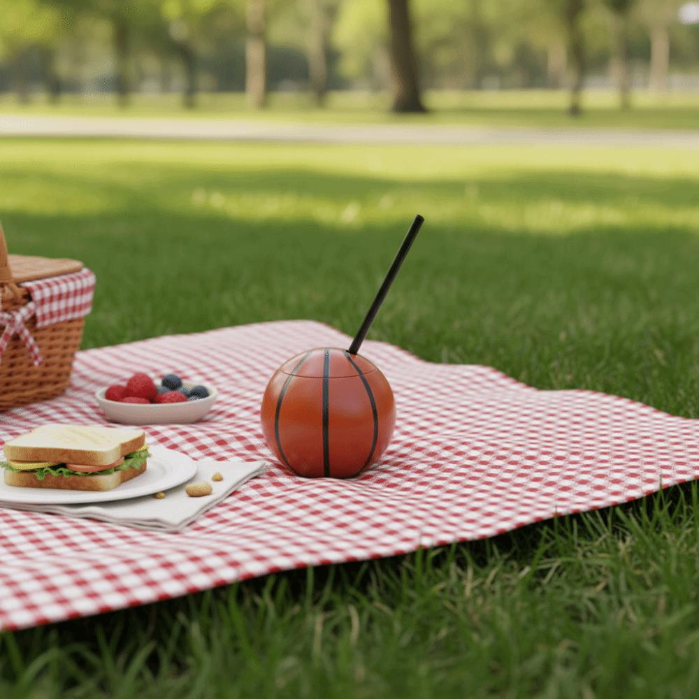 450 ML Soccer Shaped Drink Cup Realistic with Straw and Lid Football Theme Water Cup Food Grade Plastic Ball Shape Straw Cup Bar