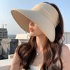 Wrap-around open-top sun hat for women, summer outdoor UV protection, large brim fisherman bucket hat, face-shielding sun hat