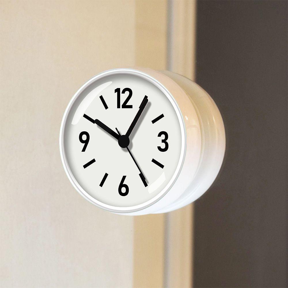

Mini Bathroom Sucker Clock Punch-free Anti-fog Waterproof Kitchen Bathroom Tile Desk Wall Adsorb Clock Watch Home Decoration белый