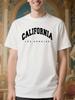 Schweres LA Kalifornien Grafik Langarm-T-Shirt - Wh...