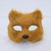 Plush Fox Cat Mask Trendy Animal Half Face Masks Costumes Prop for Halloween Christmas Masquerade Party Cosplay Props