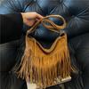 Boho Crossbody Taška s Třásněmi Velká Kapacita Matná Messenger Taška Luxusní Tote Taška Denní