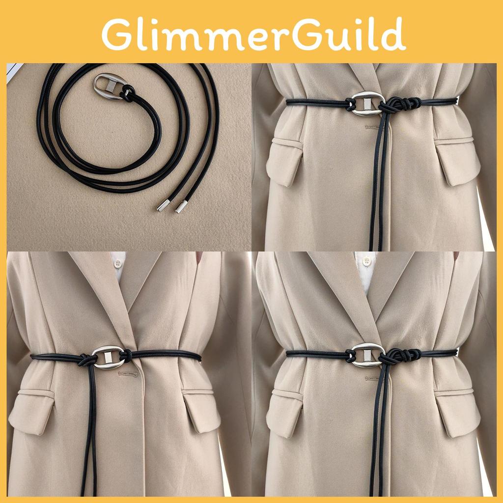 Style Womens Minimalist Thin Rope Waist Belt Metal Buckle Dress Shapewear Belt