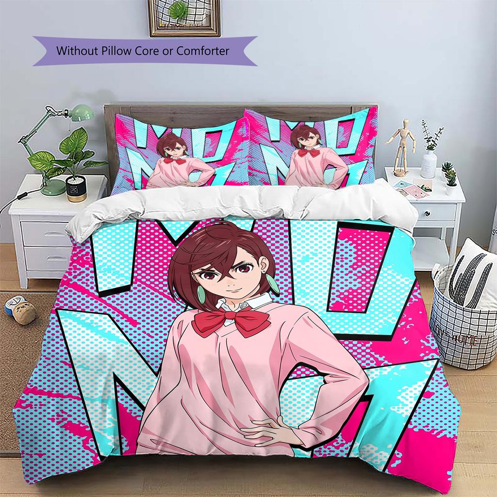 Momo  Pattern Bedding Quilt Set  Home Decoration  Gift (1 * duvet cover + 2 * pillowcase  without core)