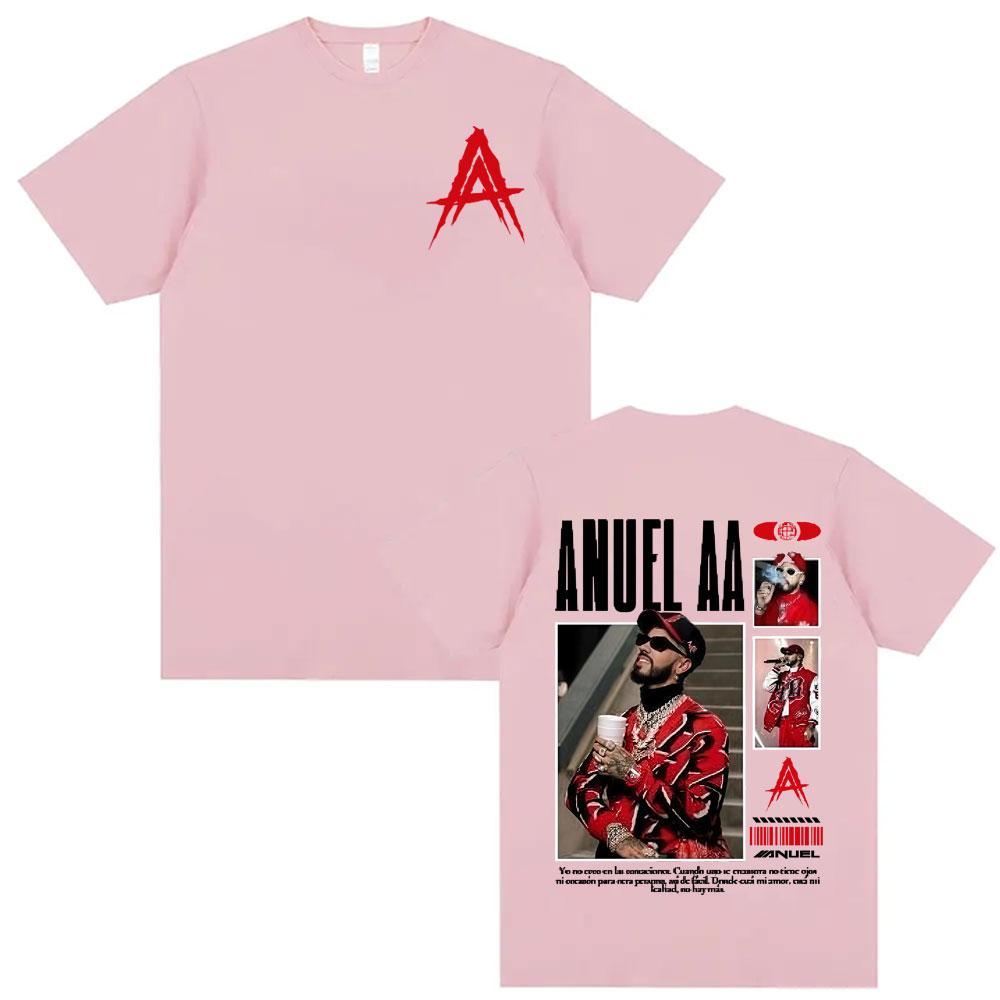 Rapper Anuel AA Rhlm 2 Album 2026 Merch Tshirts Mens Clothing High Street Vintage Style T Shirt Cotton T Shirts