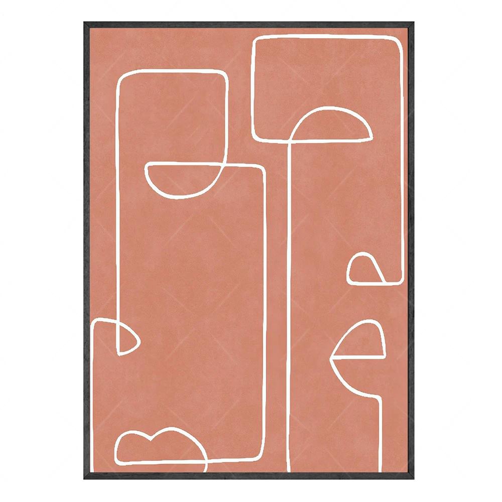 Boho Monstera Palmblatt Wandbilder Sonne Mond Wandposter Liniengeometrie Poster Dekoration Abstrakte Kunst Malerei Wanddeko