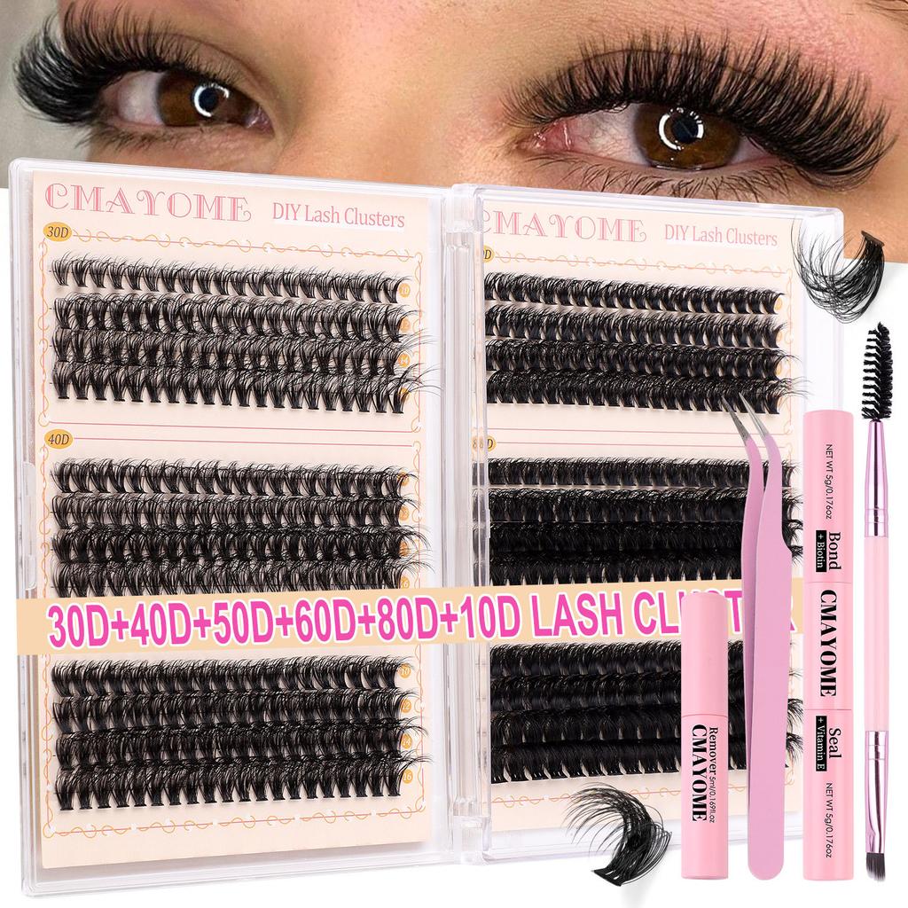 384 Tufts False Eyelashes Set 10-16Mmdiy Segmented D Song Thick Single Tufts Eyelashes
