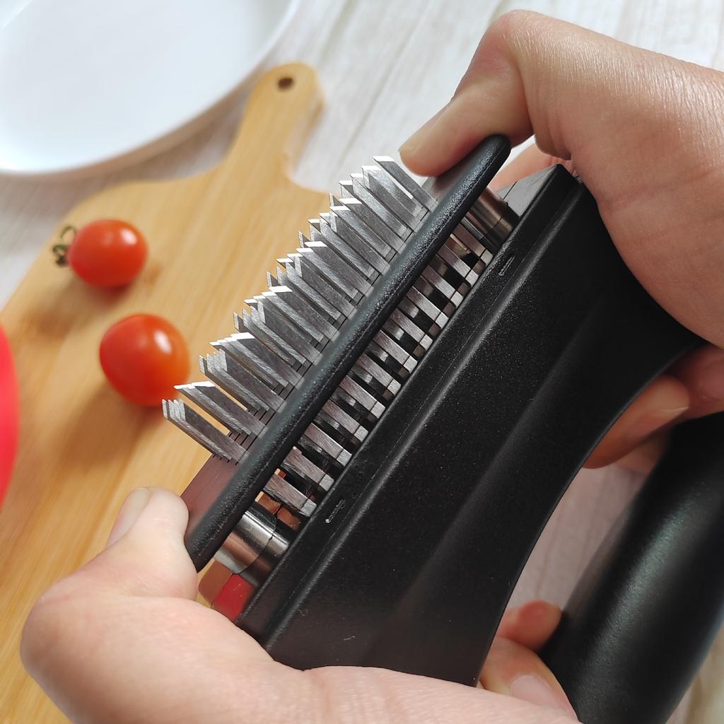 Press Type 48 Needle Meat Tenderizer, Stainless Steel ABS Steak & Pork Fibre Breaker Tool